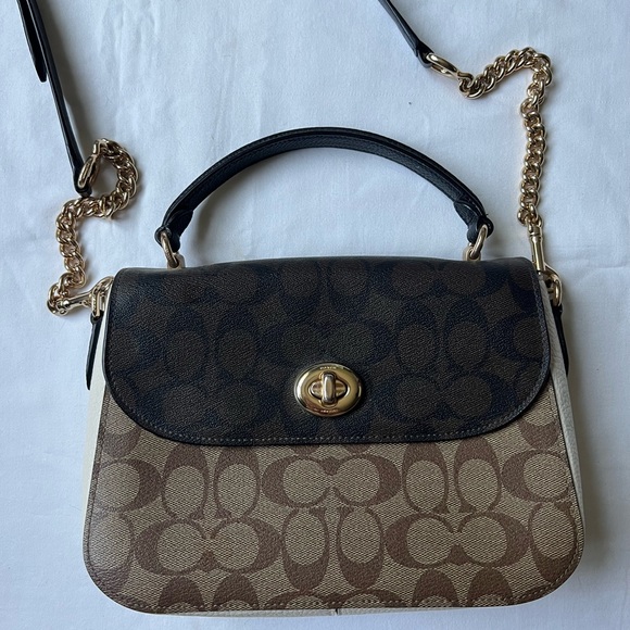 Coach Marlie Top Handle Satchel In Blocked Signature Canvas - Picture 1 of 7